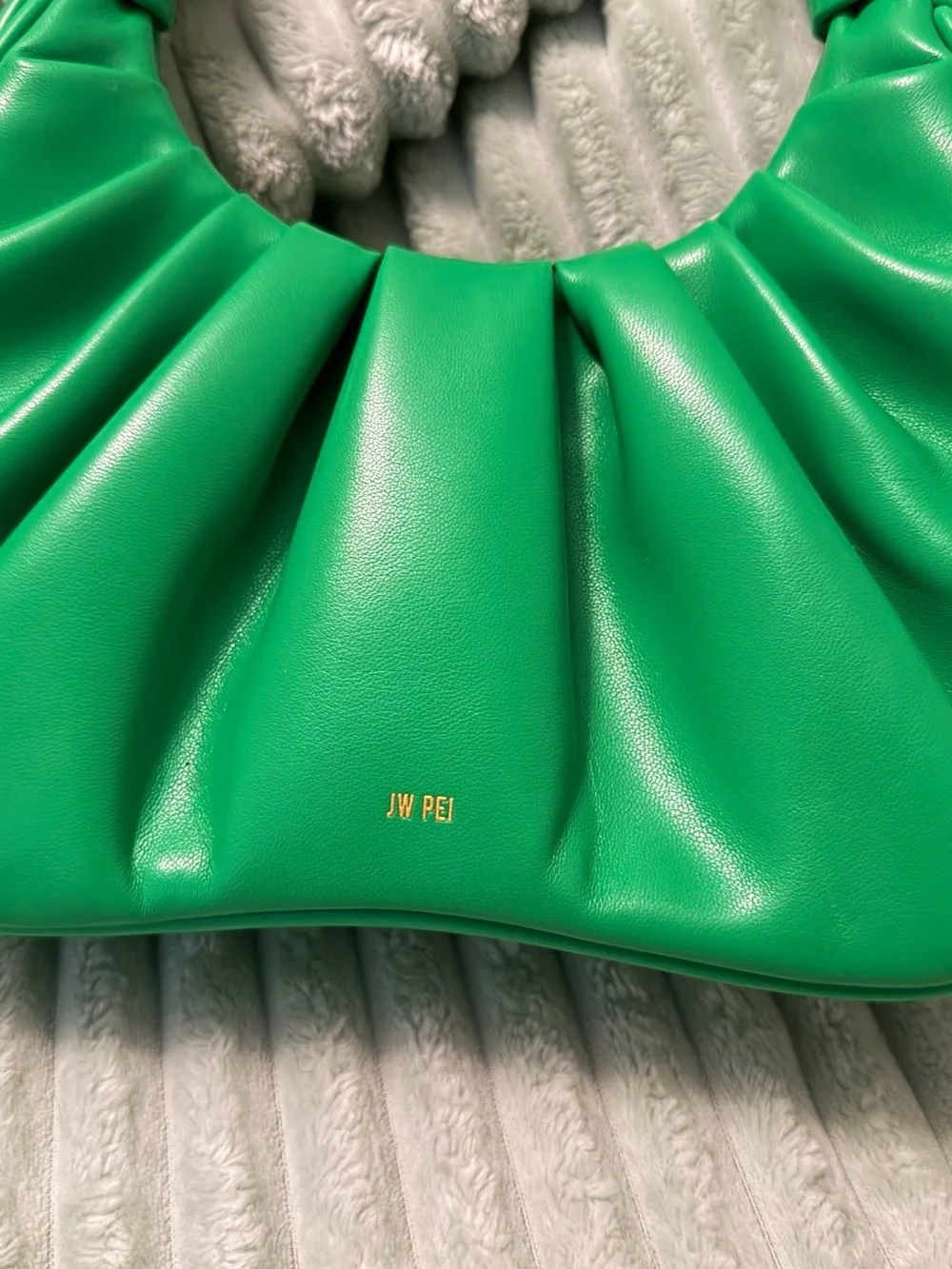 JW PEI Bright Green Ruched Handle Shoulder Bag